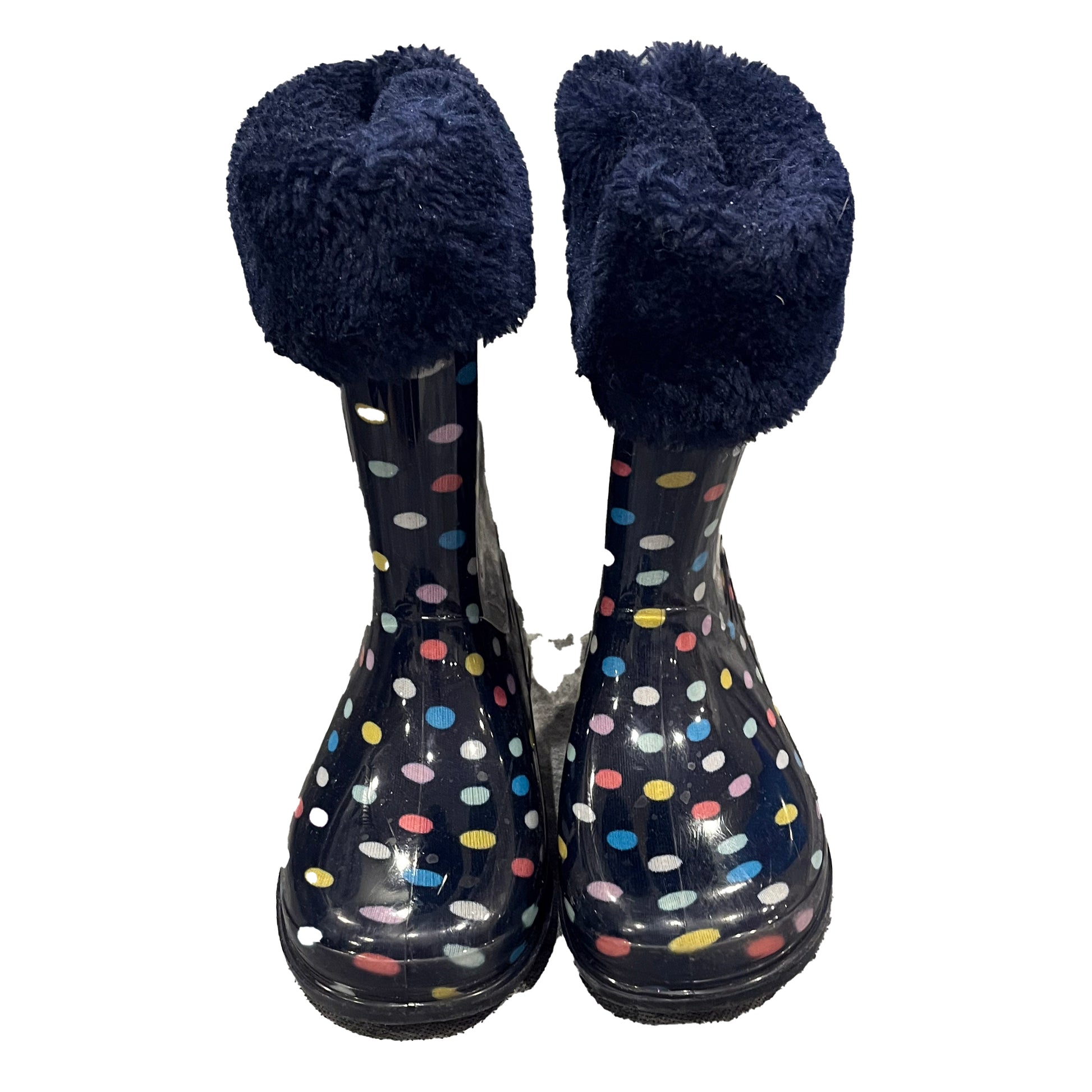 Carter's Girls Navy Polka Dots Rain Boots Size: 8 Toddler Navy Polka Dots
