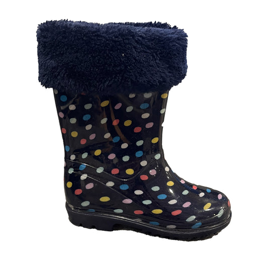 Carter's Girls Navy Polka Dots Rain Boots Size: 8 Toddler Navy Polka Dots