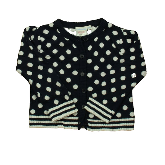 JoJo Maman Bebe Girls Navy Polka Dots Cardigan Size: 18-24 Months Navy Polka Dots