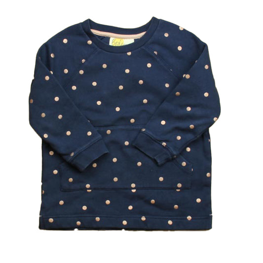 Boden Girls Navy Polka Dots Long Sleeve Shirt Size: 3-4T