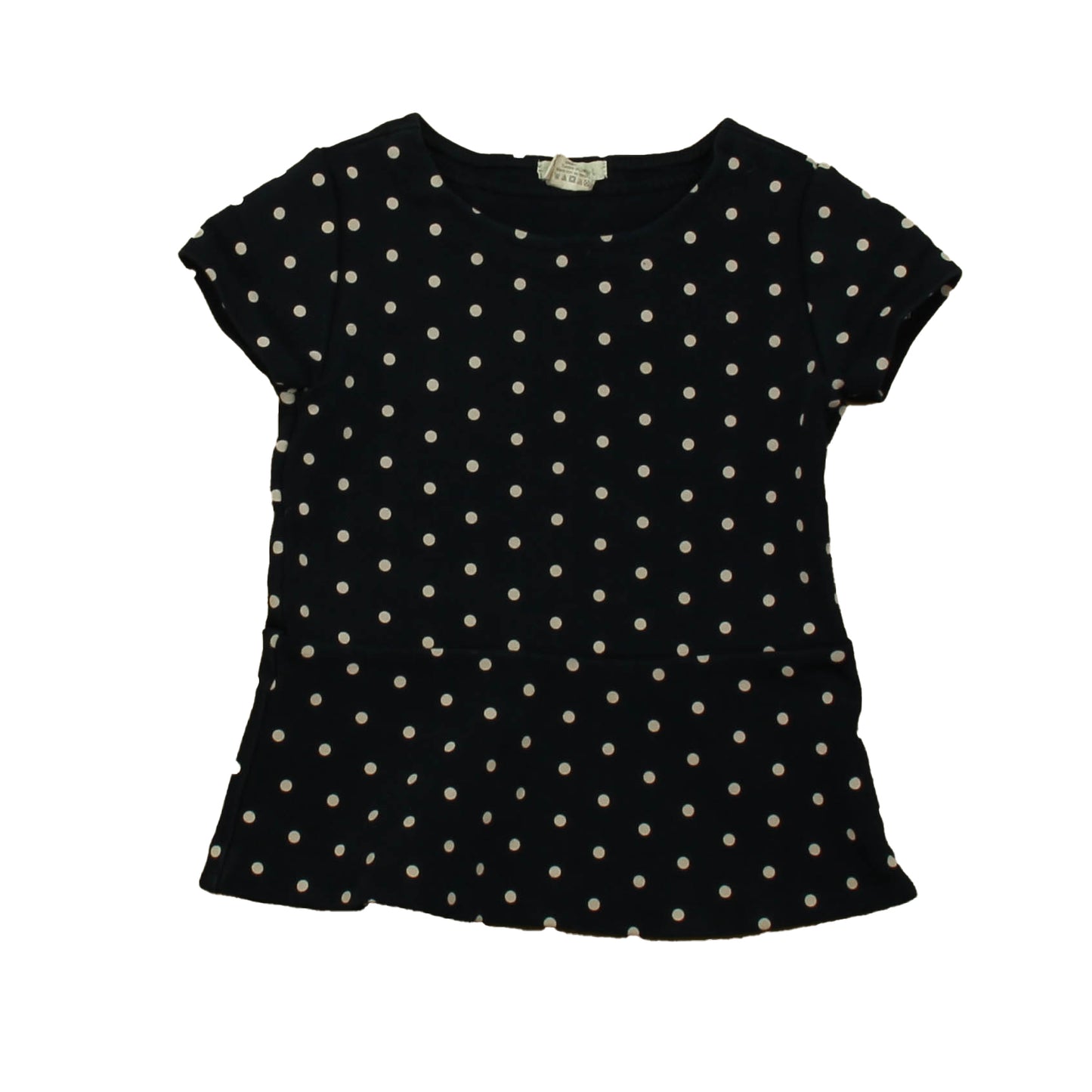 Crewcuts Boys Navy Polka Dots Short Sleeve Shirt Size: 4-5T