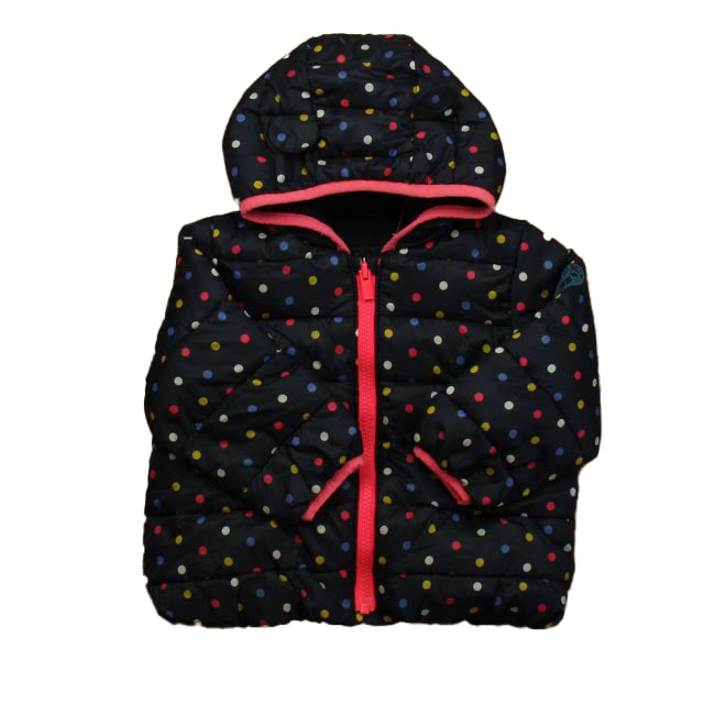 Gap Girls Navy Polka Dots Winter Coat Size: 18-24 Months