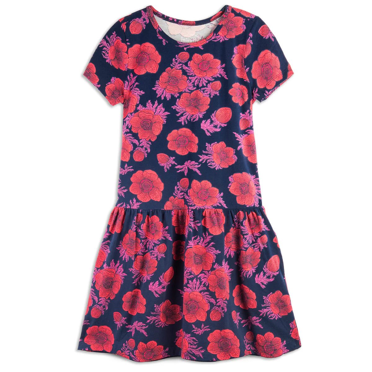 Mightly Girls Navy Poppy Dress Size: 8 Years