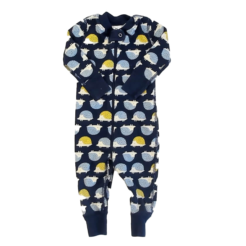Hanna Andersson Boys Navy Porcupines 1-piece Non-footed Pajamas Size: 6-12 Months Navy Porcupines