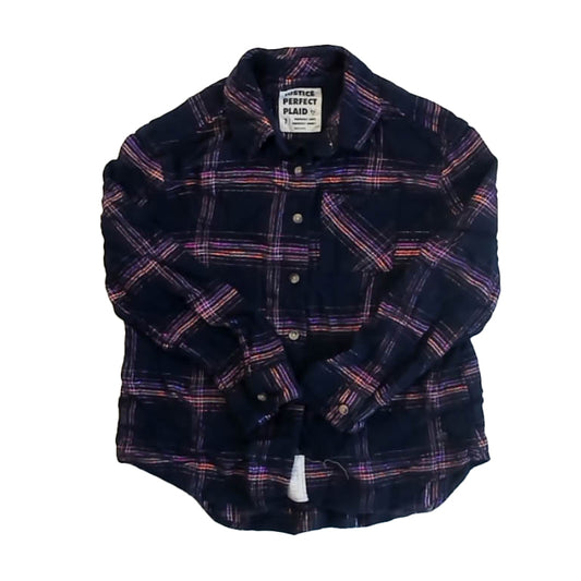 Justice Girls Navy | Purple Plaid Blouse Size: 7 Years Navy | Purple Plaid