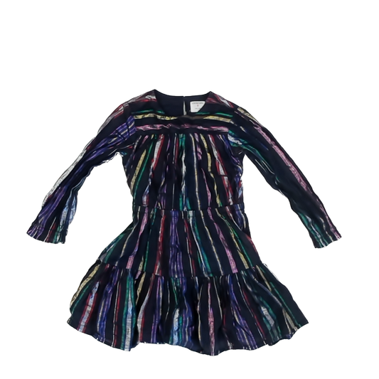 Crewcuts Girls Navy | Rainbow Stripe Dress Size: 5T Navy | Rainbow Stripe