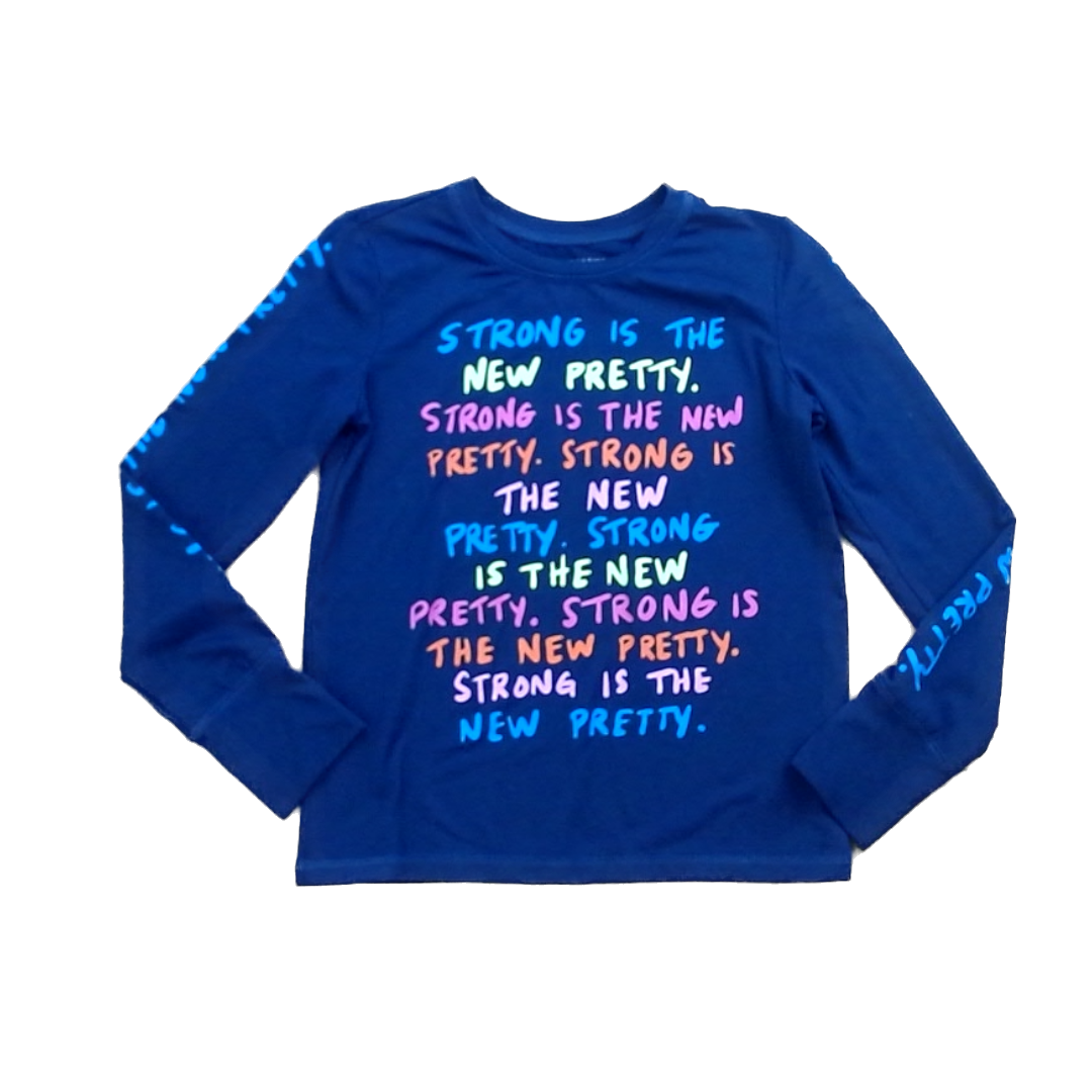 Rockets Of Awesome Girls Navy | Rainbow Writing Long Sleeve T-Shirt Size: 7 - 10 Years Navy | Rainbow Writing