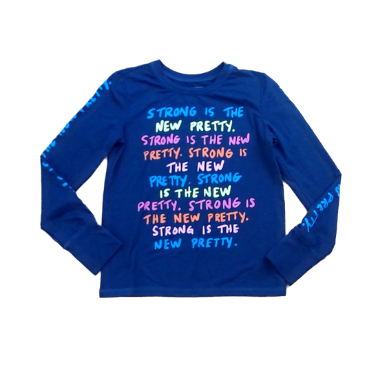 Rockets Of Awesome Girls Navy | Rainbow Writing Long Sleeve T-Shirt Size: 7 - 10 Years Navy | Rainbow Writing