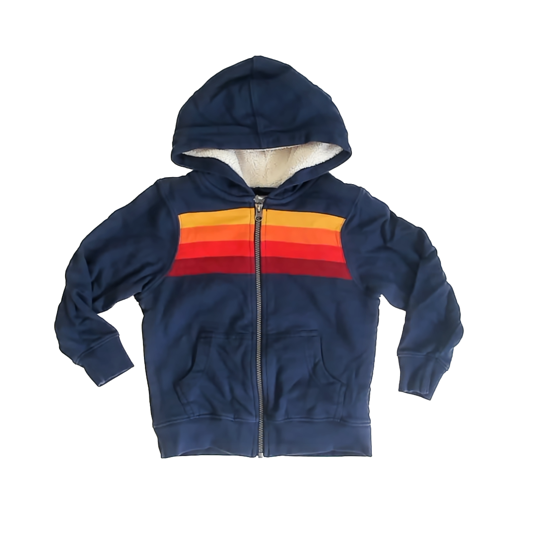 Hanna Andersson Boys Navy Rainbow Hoodie Size: 5T Navy Rainbow