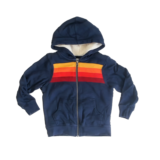Hanna Andersson Boys Navy Rainbow Hoodie Size: 5T Navy Rainbow