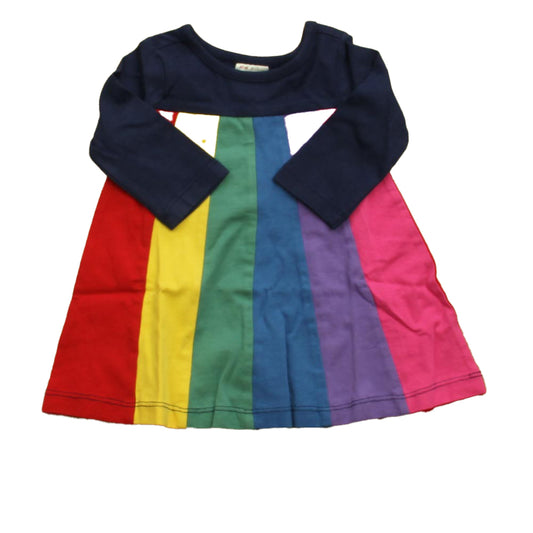 Hanna Andersson Girls Navy Rainbow Dress Size: 3-6 Months Navy Rainbow