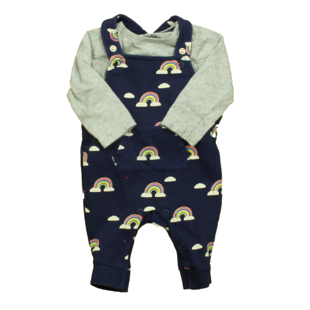 Boden Boys Navy Rainbows | Gray Overalls Size: 3-6 Months