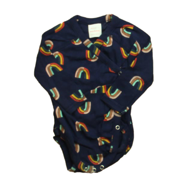 Hanna Andersson Girls Navy Rainbows Onesie Size: 3-6 Months