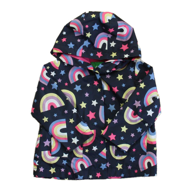 dip Girls Navy Rainbows Rain Coat Size: 12-18 Months