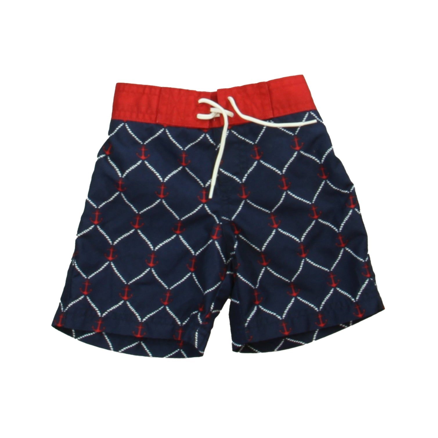 Janie and Jack Girls Navy | Red Anchor Trunks Size: 6-12 Months Navy | Red Anchor