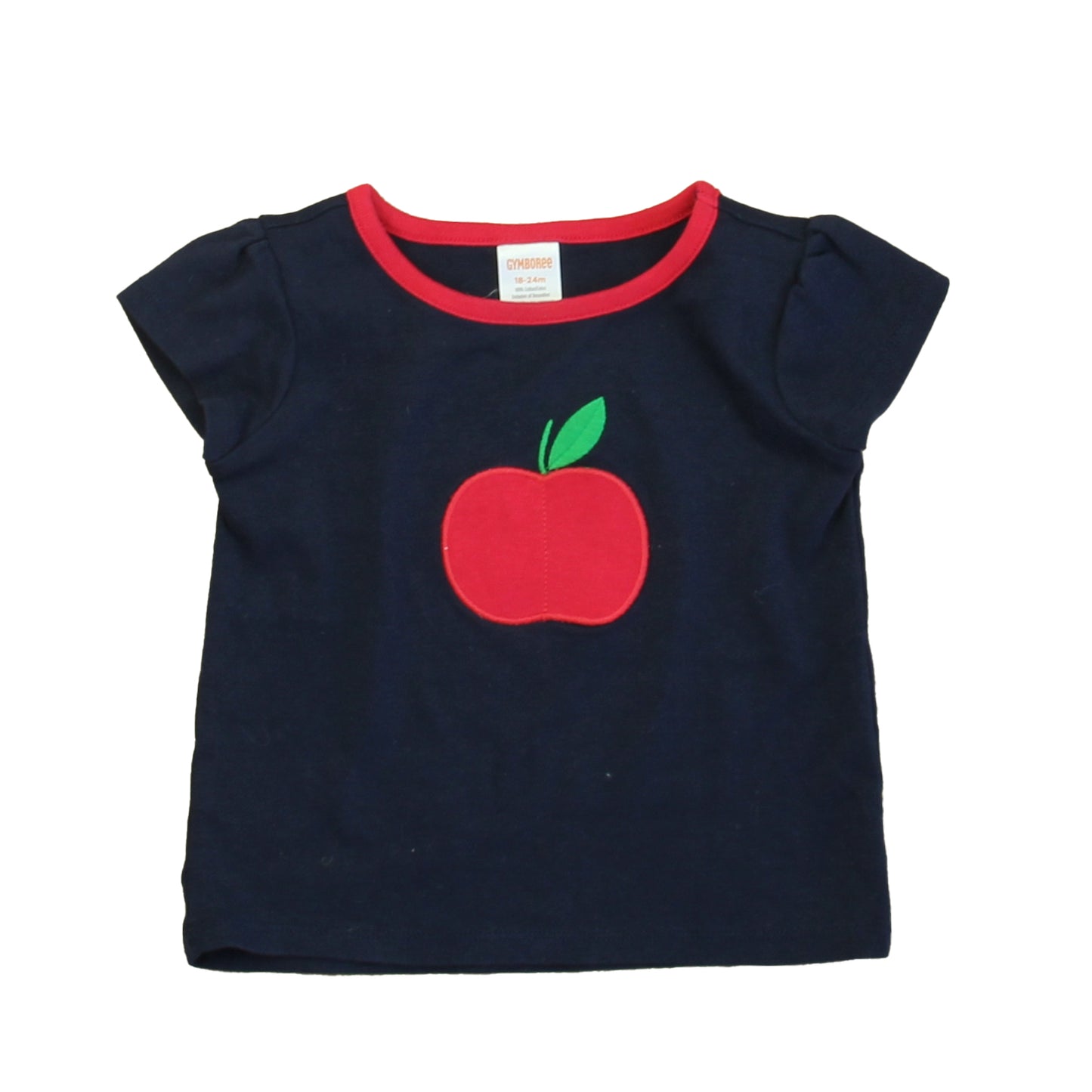 Gymboree Girls Navy | Red Apple T-Shirt Size: 18-24 Months