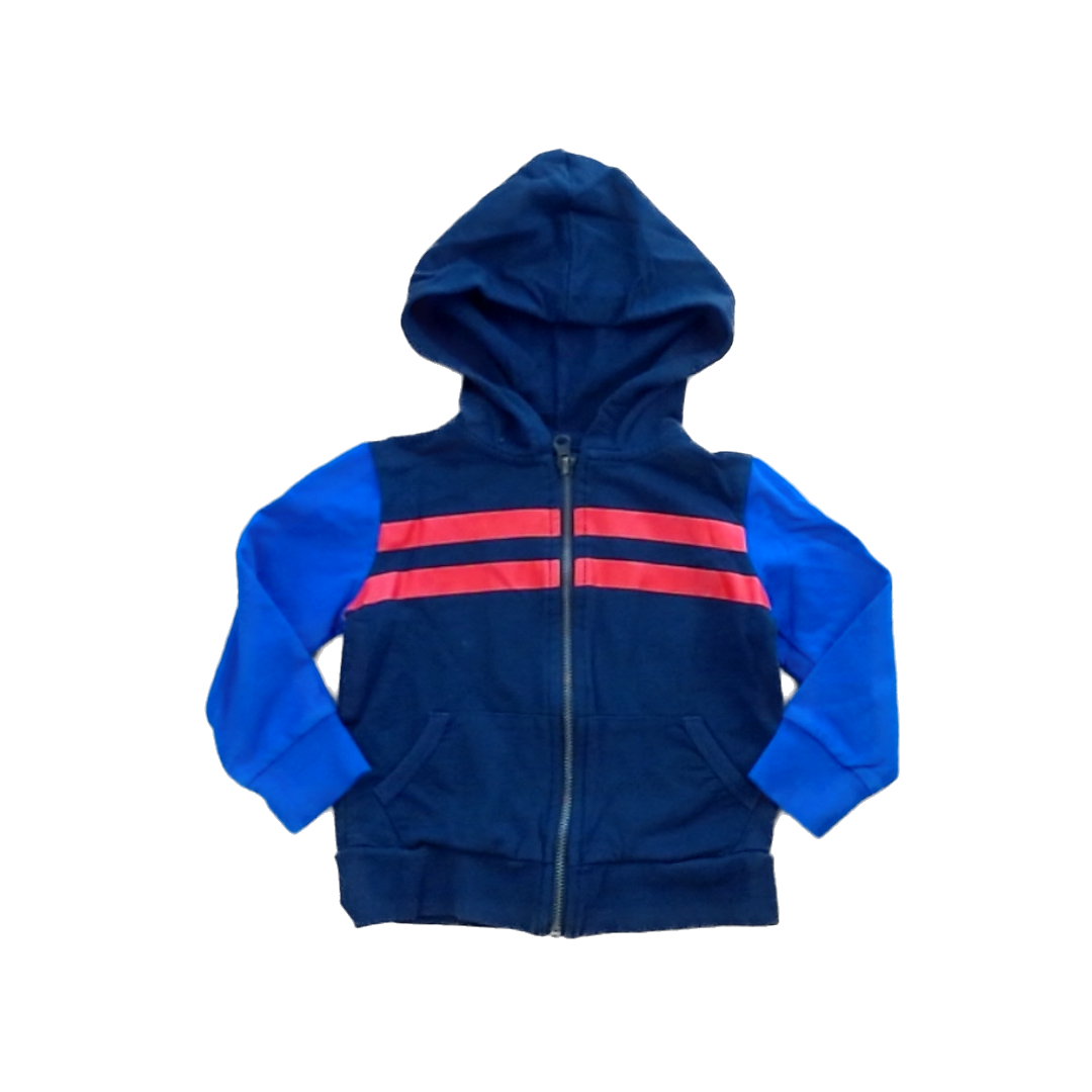 Rockets Of Awesome Boys Navy | Red Chest Stripes | Blue Sleeves Zip-Up Sweater Size: 3T Navy | Red Chest Stripes | Blue Sleeves Zip-Up