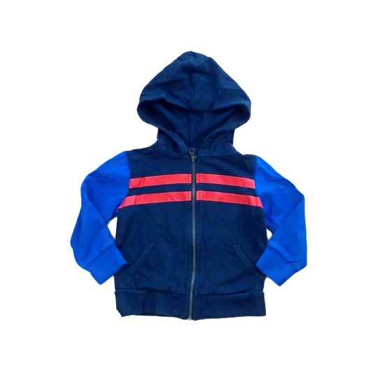 Rockets Of Awesome Boys Navy | Red Chest Stripes | Blue Sleeves Zip-Up Sweater Size: 3T Navy | Red Chest Stripes | Blue Sleeves Zip-Up