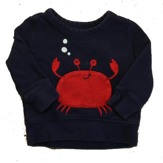 Gap Girls Navy | Red Crab Long Sleeve Shirt Size: 12-18 Months Navy | Red Crab