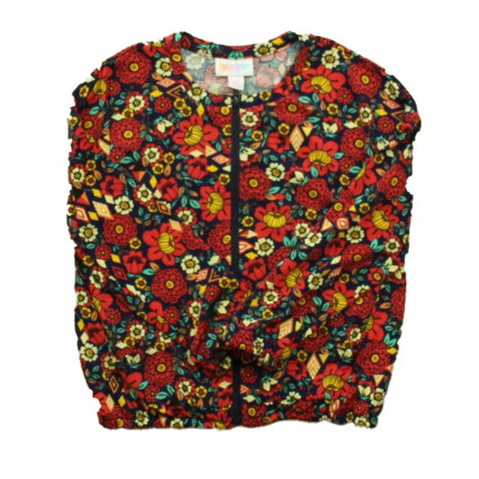 Lularoe Girls Navy | Red Floral Cardigan Size: 6 Years