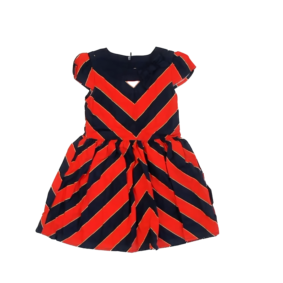 Gymboree Girls Navy | Red | Gold Dress Size: 5T Navy | Red | Gold