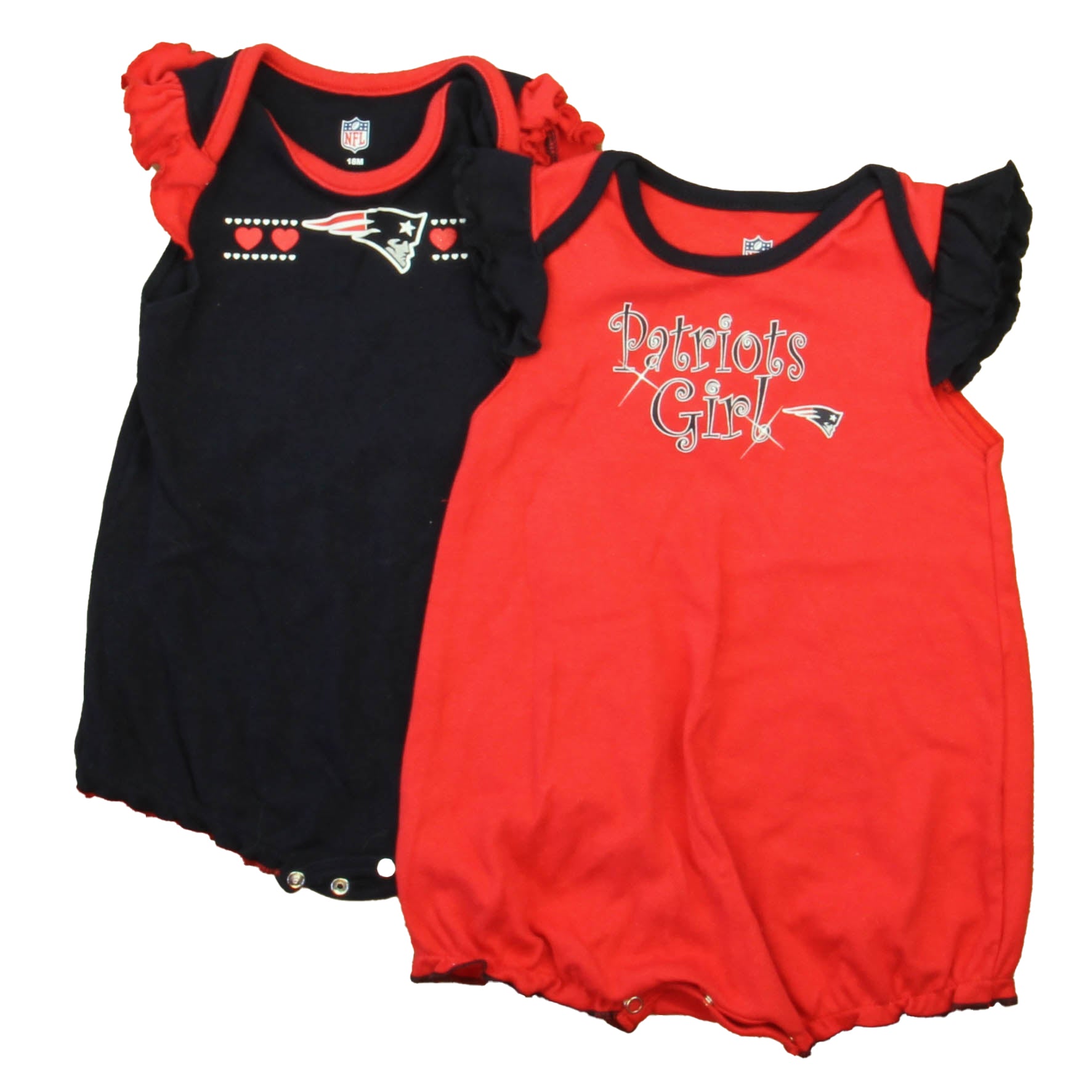 NFL Girls Navy | Red Patriots Romper Size: 18 Months Navy | Red Patriots