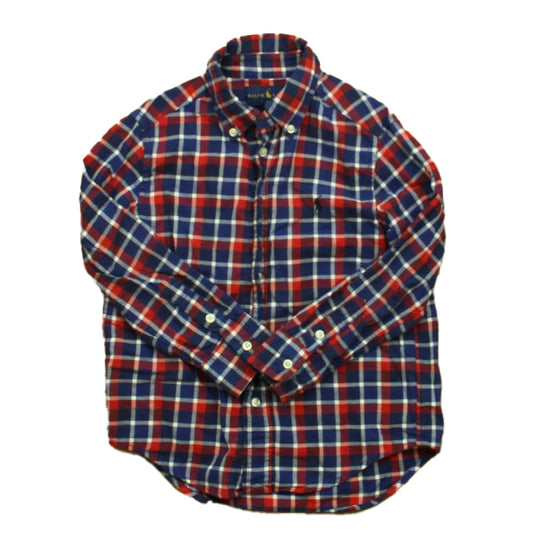 Ralph Lauren Boys Navy | Red Plaid Button Down Long Sleeve Size: 4T