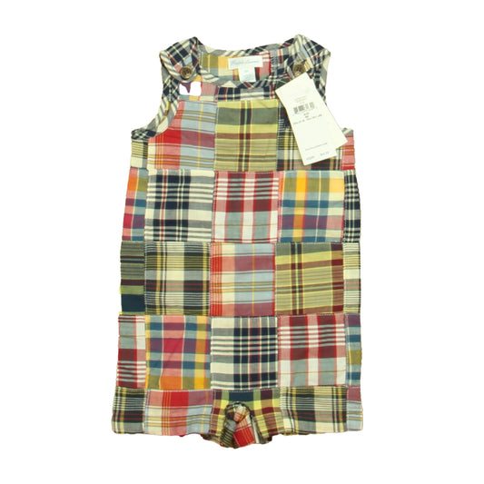 Ralph Lauren Boys Navy | Red Plaid Romper Size: 6 Months Navy | Red Plaid
