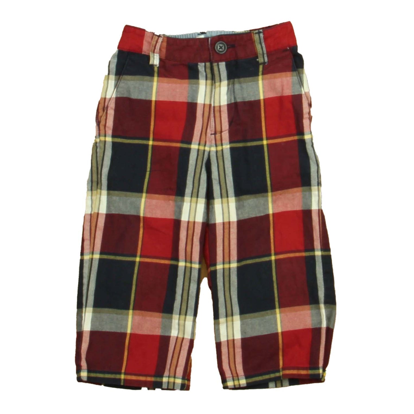 Janie and Jack Boys Navy | Red Plaid Pants Size: 12-18 Months Navy | Red Plaid