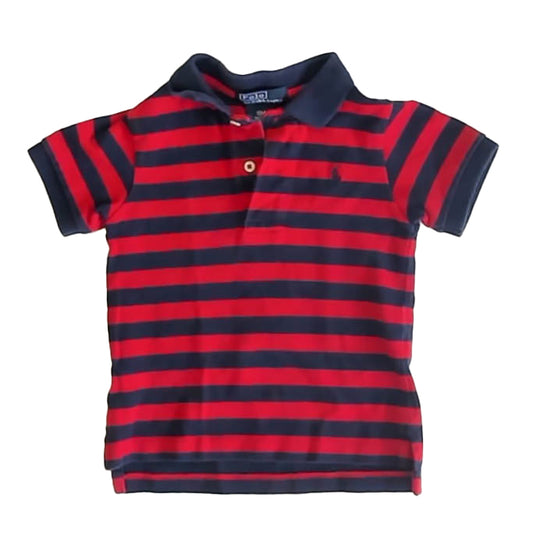 Ralph Lauren Boys Navy | Red Stripe Polo Shirt Size: 18 Months Navy | Red Stripe