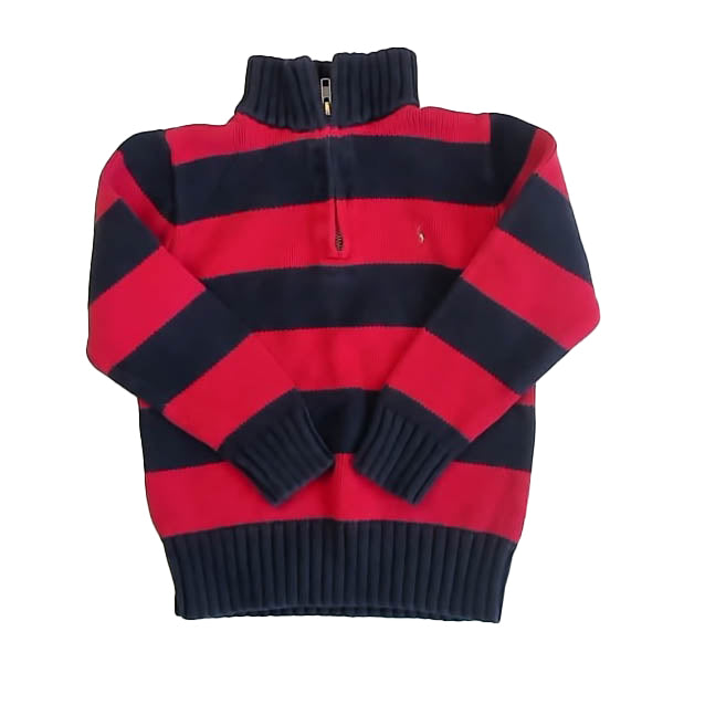 Ralph Lauren Boys Navy | Red Stripe Sweater Size: 6 Years Navy | Red Stripe