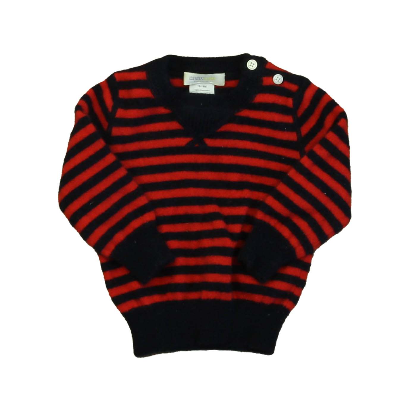 Crewcuts Boys Navy | Red Stripe Sweater Size: 12-18 Months Navy | Red Stripe