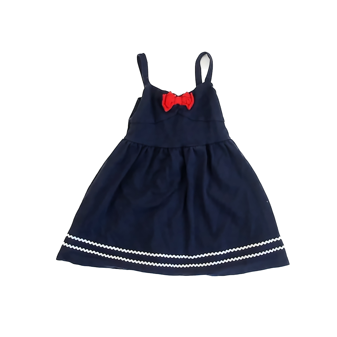 Janie and Jack Girls Navy | Red | White Dress Size: 6 Years Navy | Red | White
