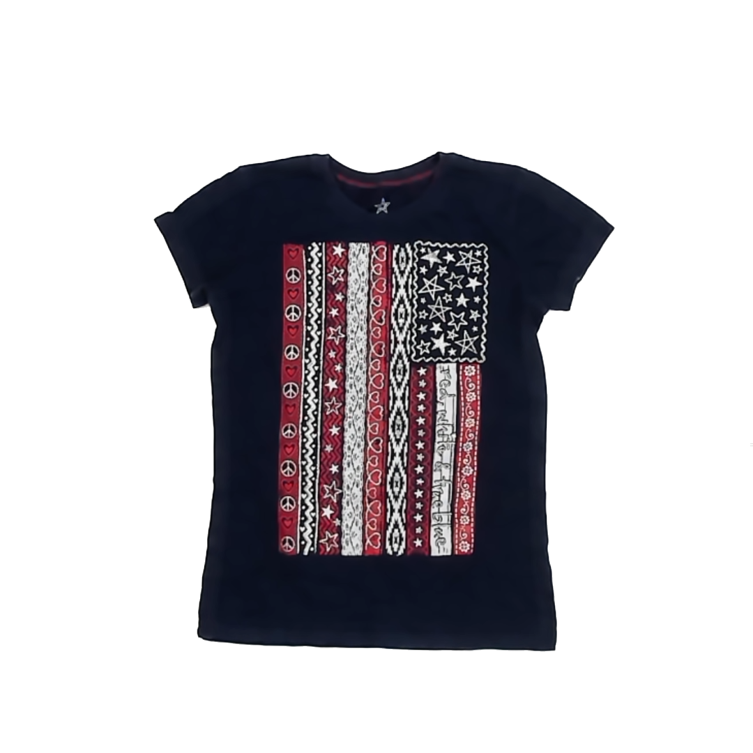 Children's Place Girls Navy | Red | White T-Shirt Size: 6 Years Navy | Red | White