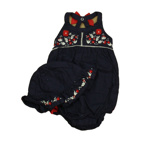 Tommy Bahama Girls Navy | Red | White Romper Size: 6-9 Months Navy | Red | White