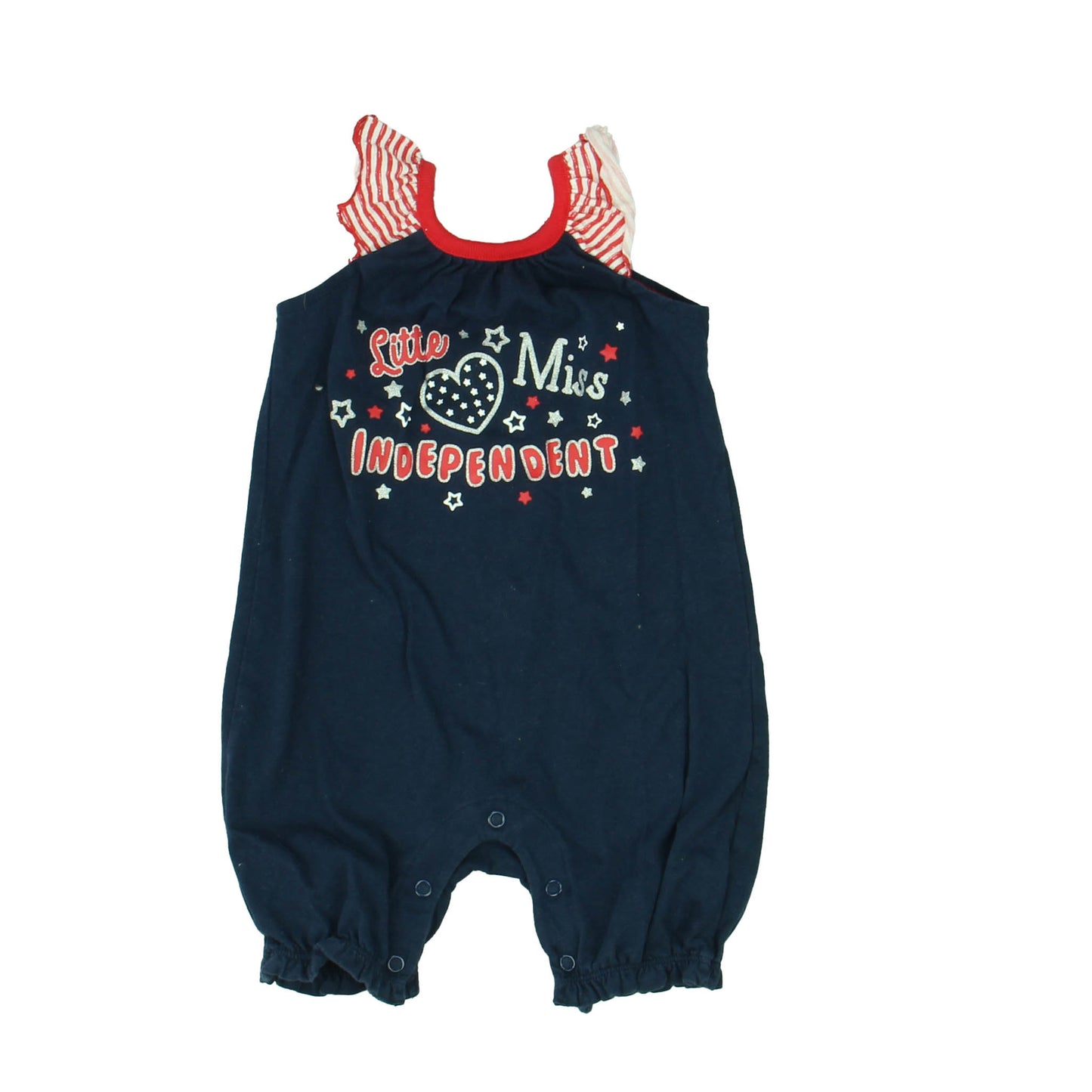 Way to Celebrate " Patriotic" Girls Navy | Red Romper Size: 12 Months Navy | Red