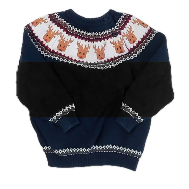 Unknown Brand Boys Navy Reindeer Sweater Size: 6 Years Navy Reindeer