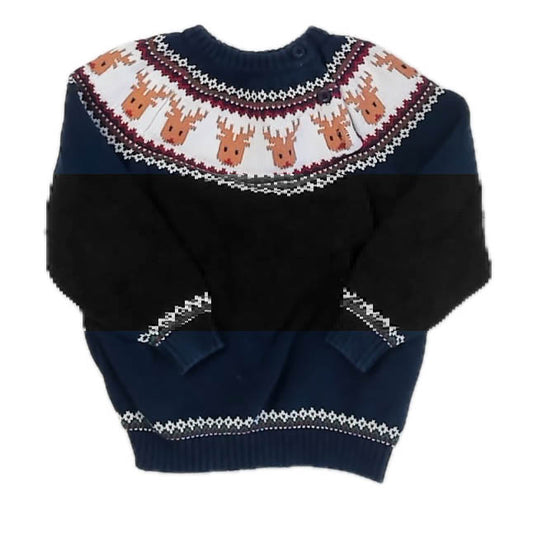 Unknown Brand Boys Navy Reindeer Sweater Size: 6 Years Navy Reindeer