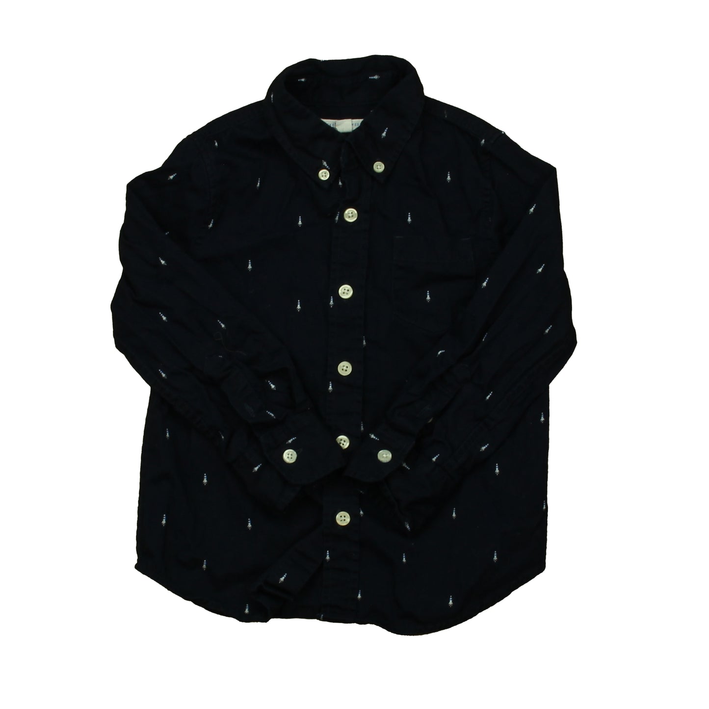 Rockets Of Awesome Boys Navy Rockets Button Down Long Sleeve Size: 4-5T
