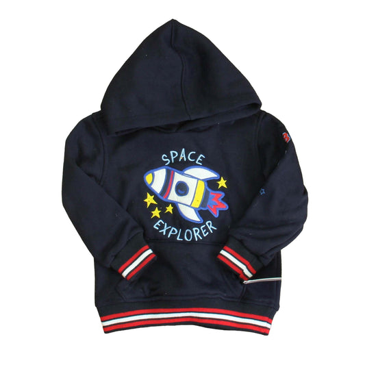 Kids Headquarters Girls Navy Rocketship Hoodie Size: 2T