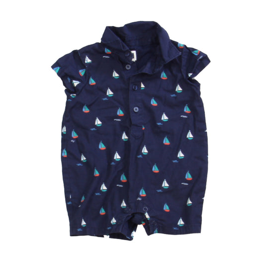 Janie and Jack Boys Navy Sailboat Romper Size: 0-3 Months Navy Sailboat