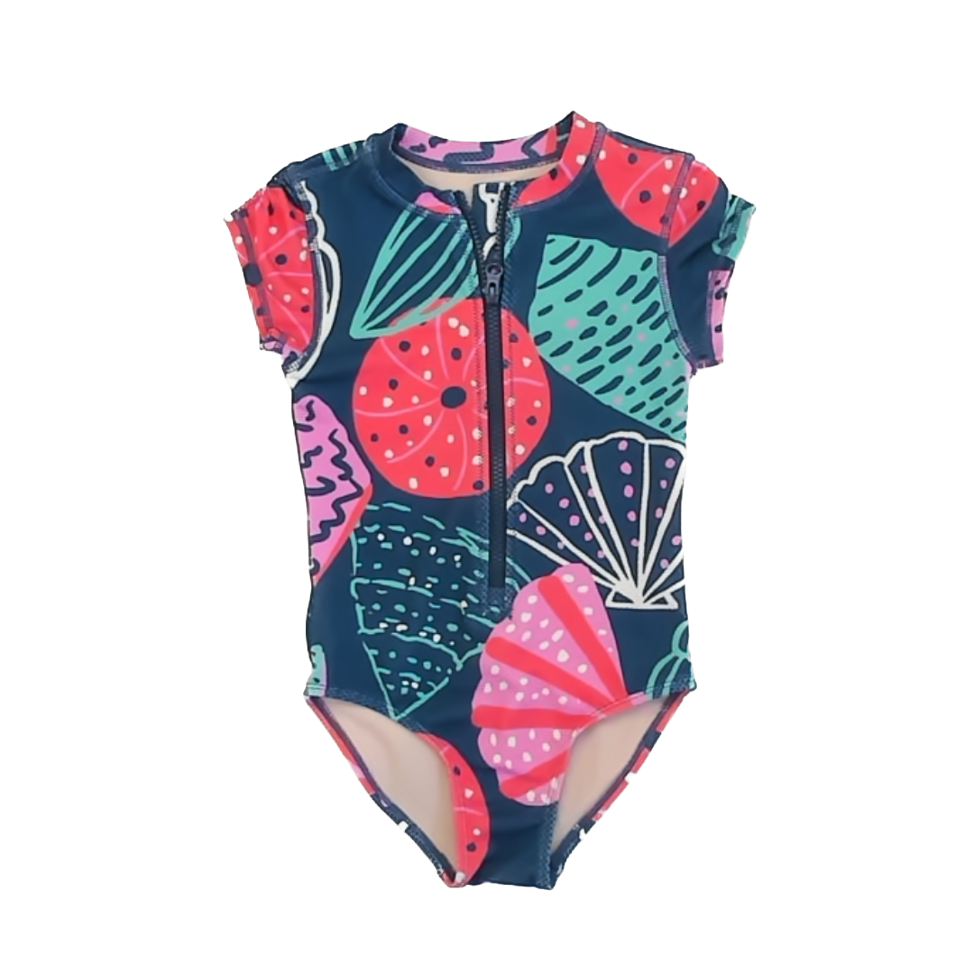 Tea Collection Girls Navy | Seashells One Piece Swimwear Size: 6T Navy | Seashells One Piece