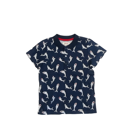 Catimini Boys Navy | Shark Polo Shirt Size: 4T Navy | Shark