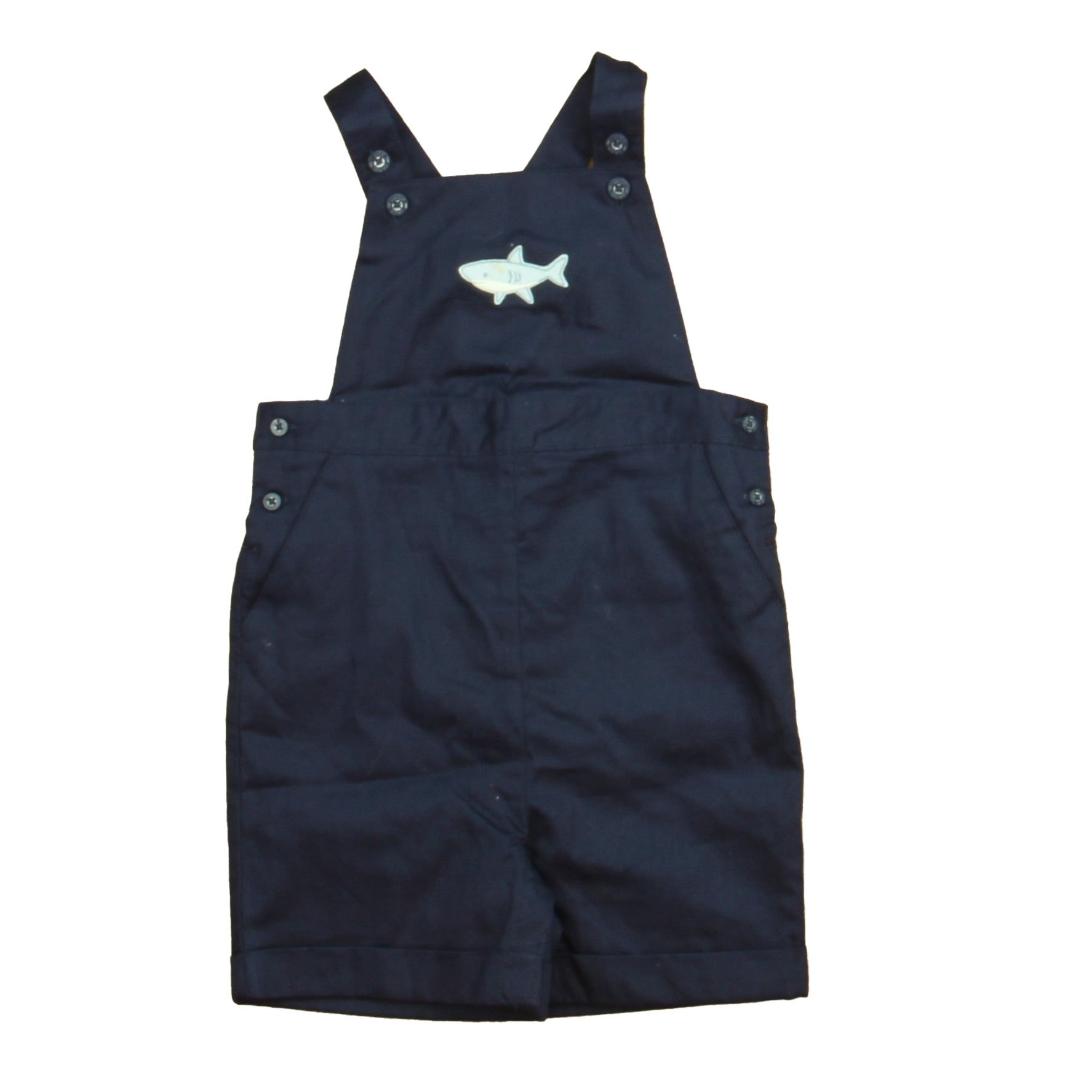 Janie and Jack Boys Navy Shark Romper Size: 6-12 Months Navy Shark