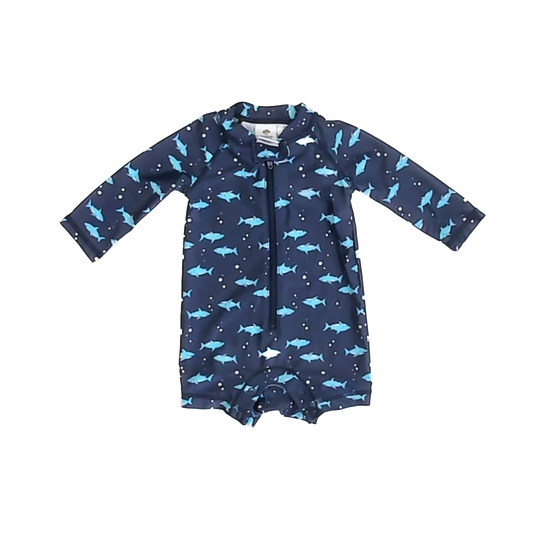 Tucker & Tate Boys Navy Sharks 1-piece Swimsuit Size: 3 Months Navy Sharks