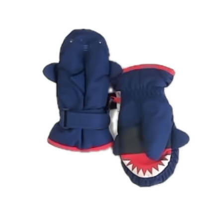 Boden Boys Navy Sharks Mittens Size: 2-4T Navy Sharks