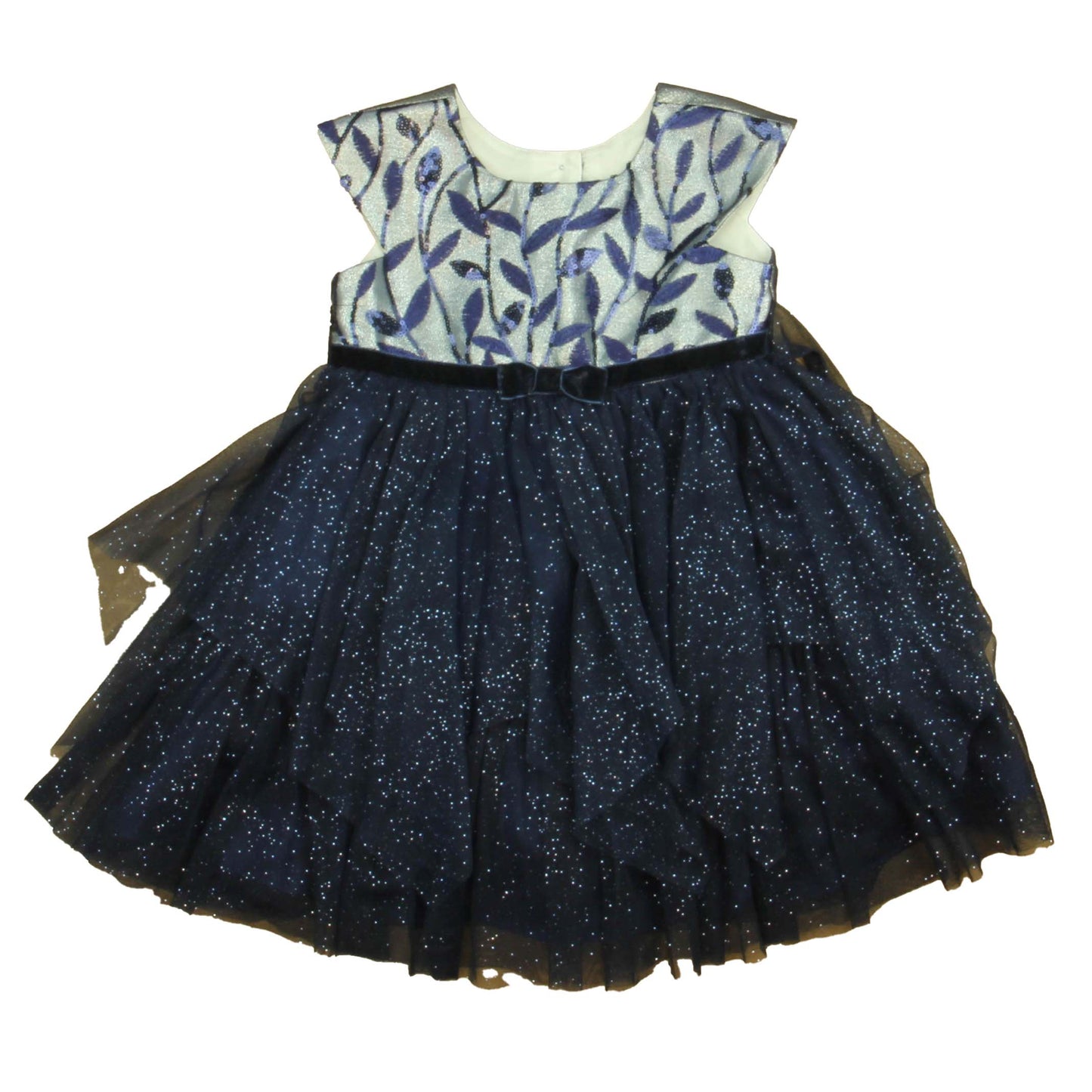 Jona Michelle Girls Navy | Silver Special Occasion Dress Size: 2T Navy | Silver