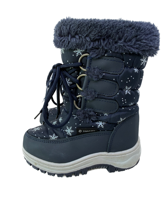 Fantiny Girls Navy Snowflakes Boots Size: (EU 23) Little kid 7 Navy Snowflakes