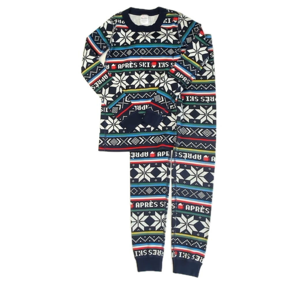 Hanna Andersson Boys Navy Snowflakes 2-piece Pajamas Size: 8 Years Navy Snowflakes