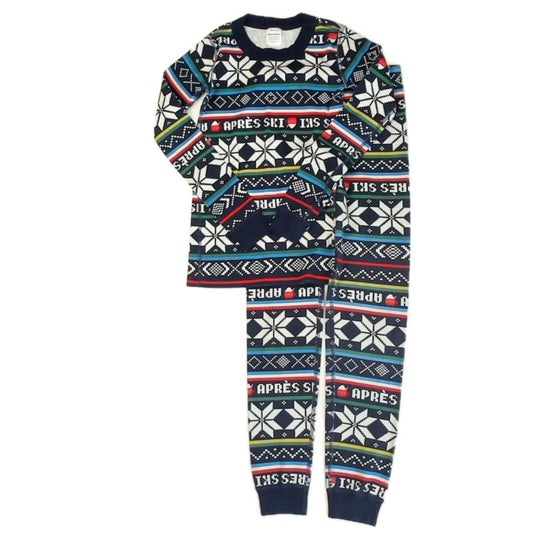 Hanna Andersson Boys Navy Snowflakes 2-piece Pajamas Size: 8 Years Navy Snowflakes